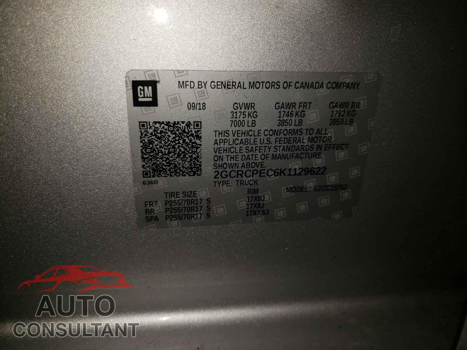 CHEVROLET SILVERADO 2019 - 2GCRCPEC6K1129622