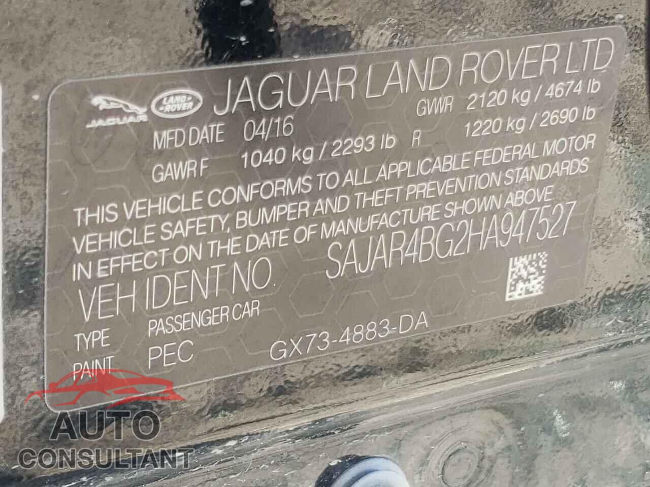JAGUAR XE 2017 - SAJAR4BG2HA947527