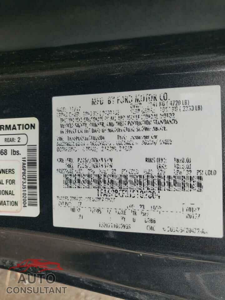 FORD MUSTANG 2018 - 1FA6P8CF3J5102004