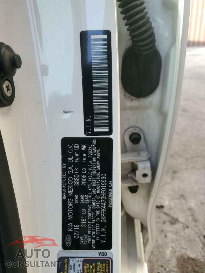 KIA FORTE 2017 - 3KPFK4A73HE019930
