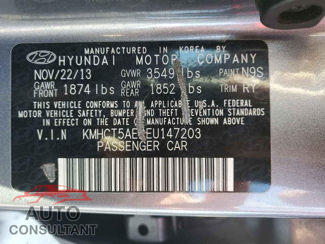 HYUNDAI ACCENT 2014 - KMHCT5AE2EU147203