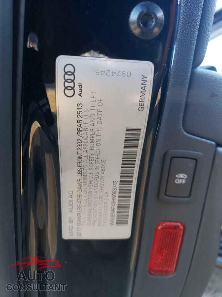 AUDI A4 2017 - WAUENAF43HN063743