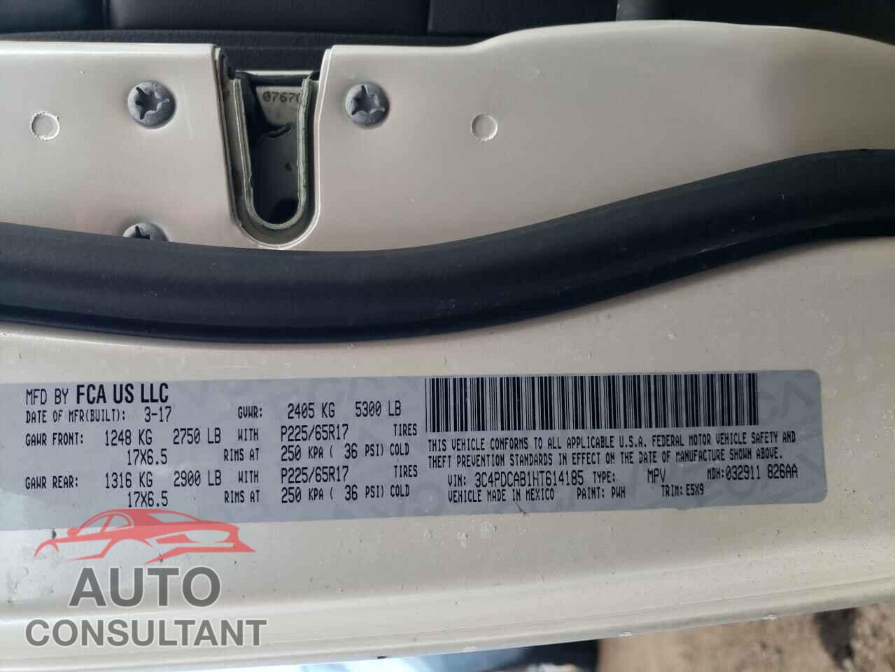 DODGE JOURNEY 2017 - 3C4PDCAB1HT614185