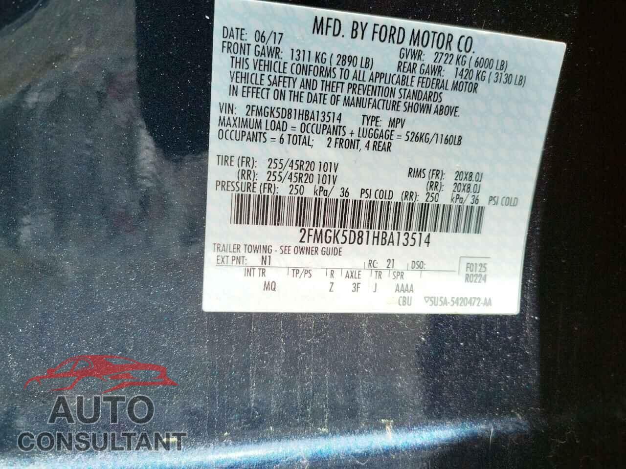 FORD FLEX 2017 - 2FMGK5D81HBA13514