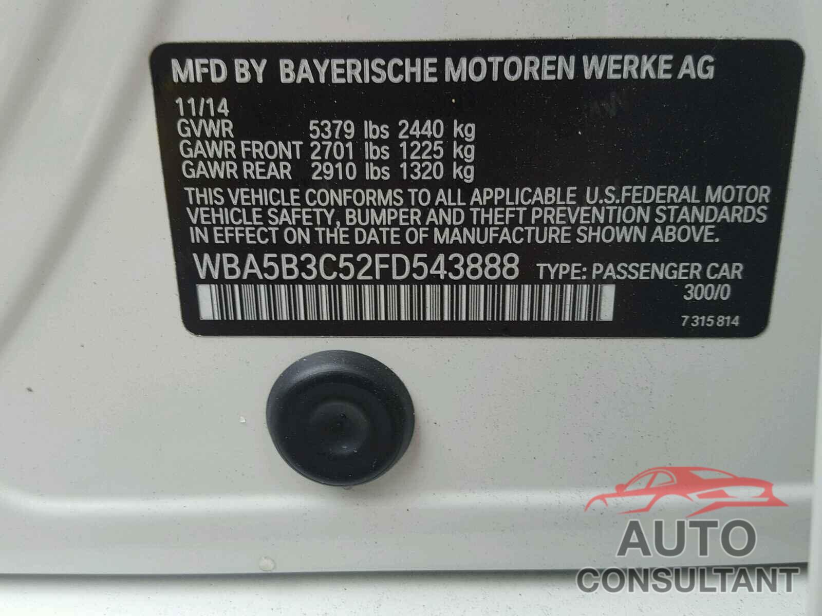 BMW 535 XI 2015 - WBA5B3C52FD543888