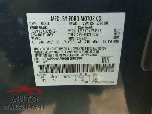 FORD EDGE 2016 - 2FMPK4AP9GBB50298