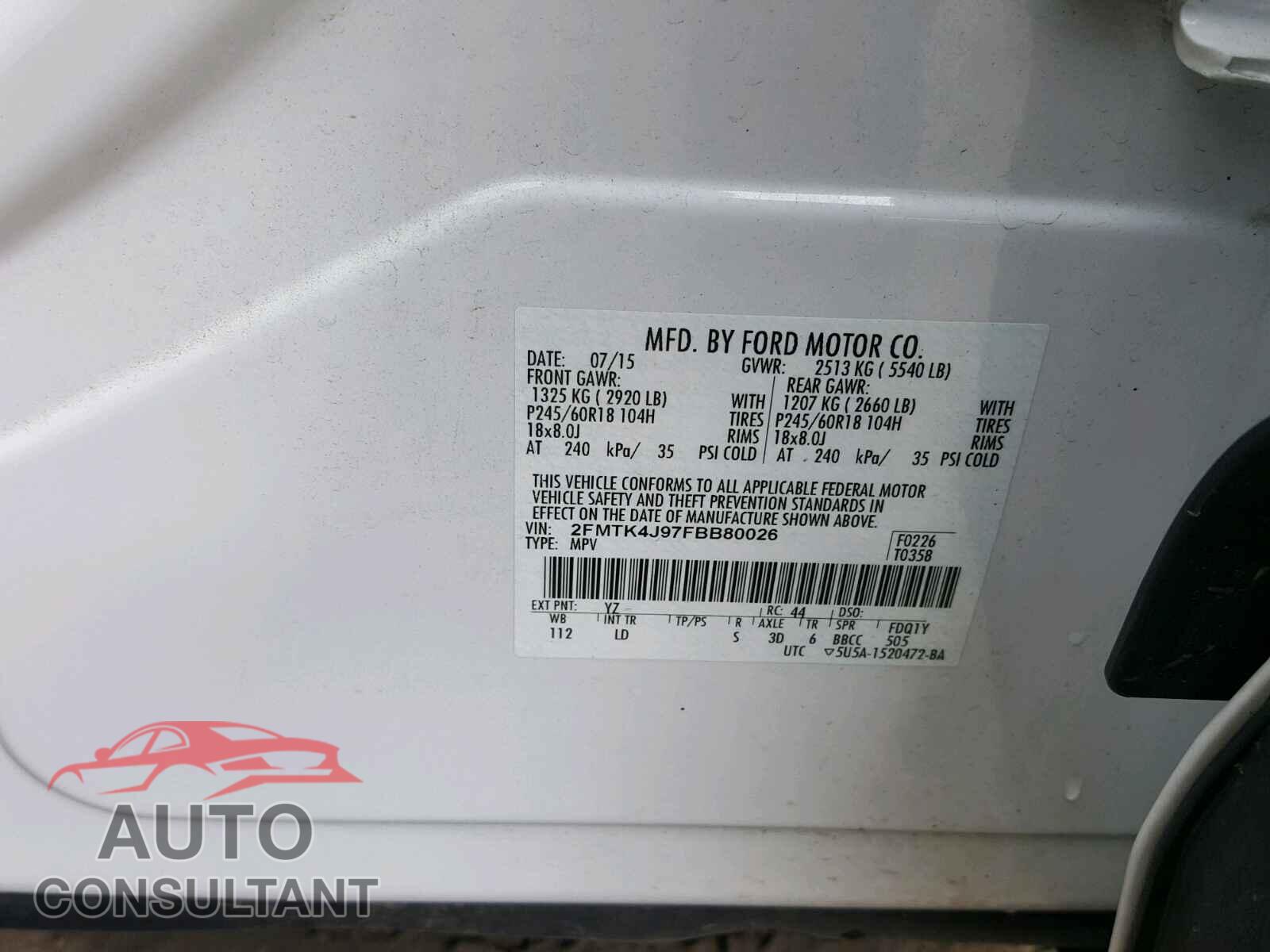 FORD EDGE SEL 2015 - 2FMTK4J97FBB80026