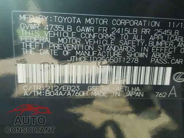 LEXUS IS 2016 - JTHCE1D25G5011278