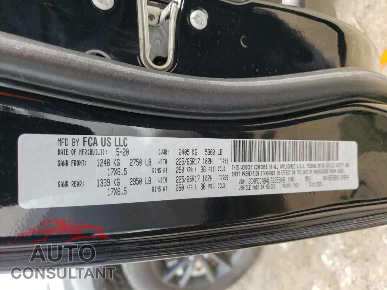 DODGE JOURNEY 2020 - 3C4PDCAB4LT235948