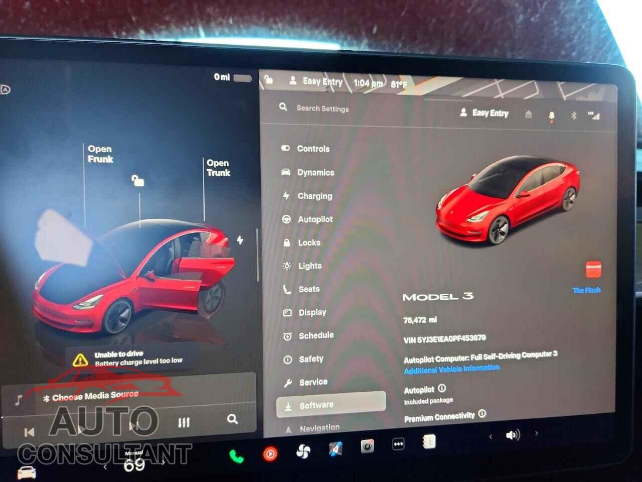 TESLA MODEL 3 2023 - 5YJ3E1EA0PF453679