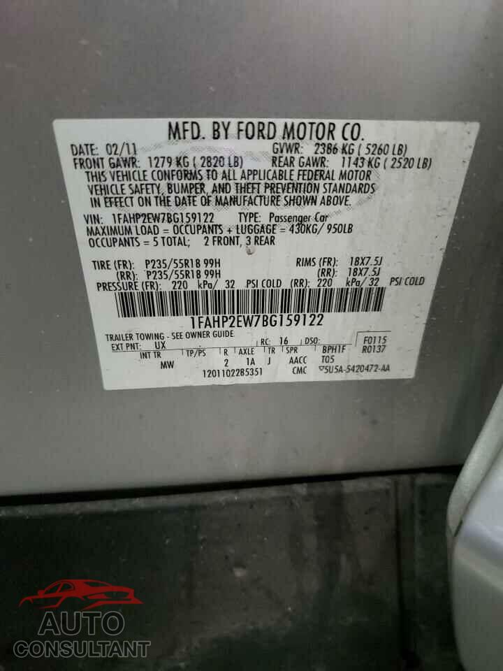 FORD TAURUS 2011 - 1FAHP2EW7BG159122