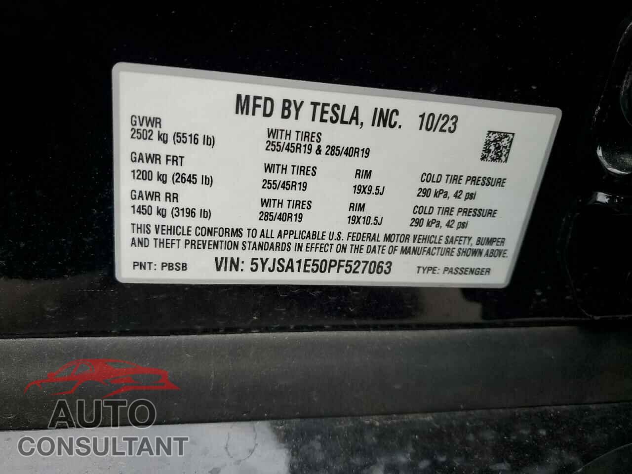 TESLA MODEL S 2023 - 5YJSA1E50PF527063