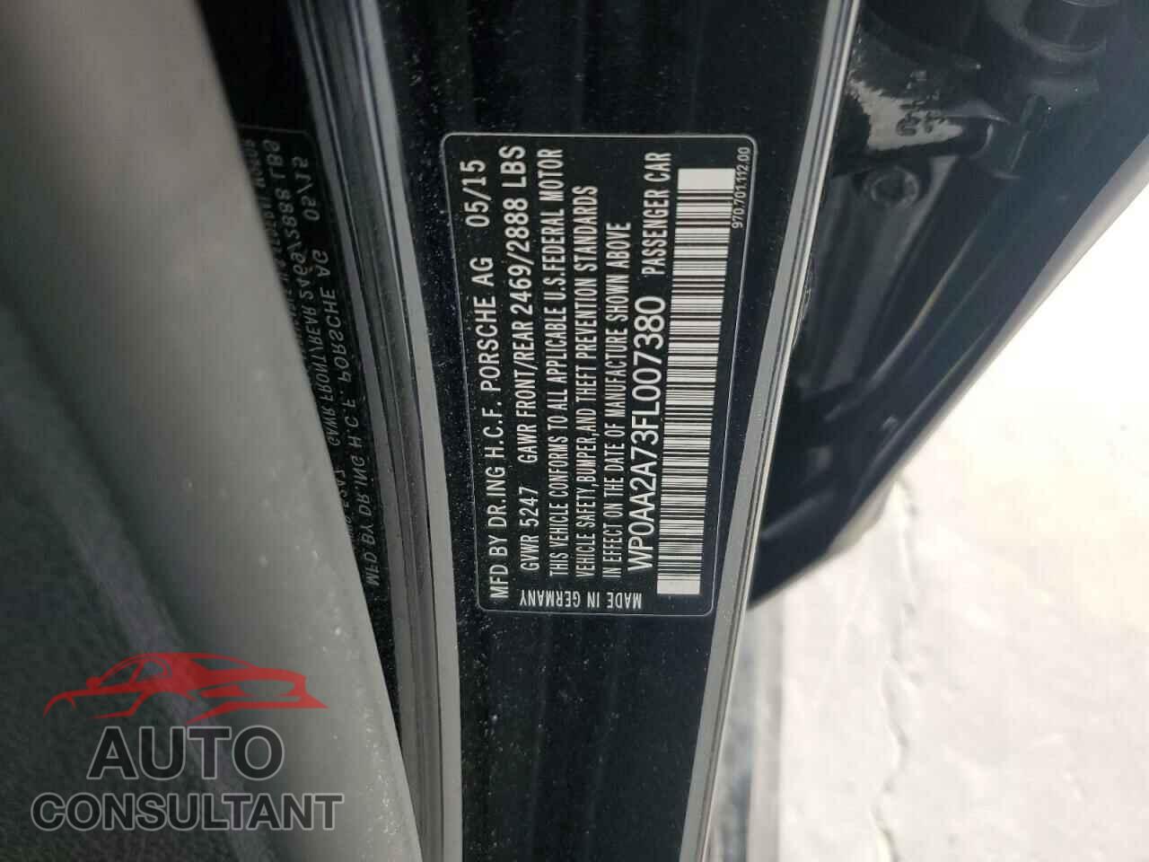 PORSCHE PANAMERA 2015 - WP0AA2A73FL007380