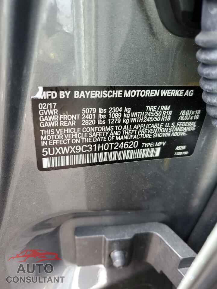 BMW X3 2017 - 5UXWX9C31H0T24620