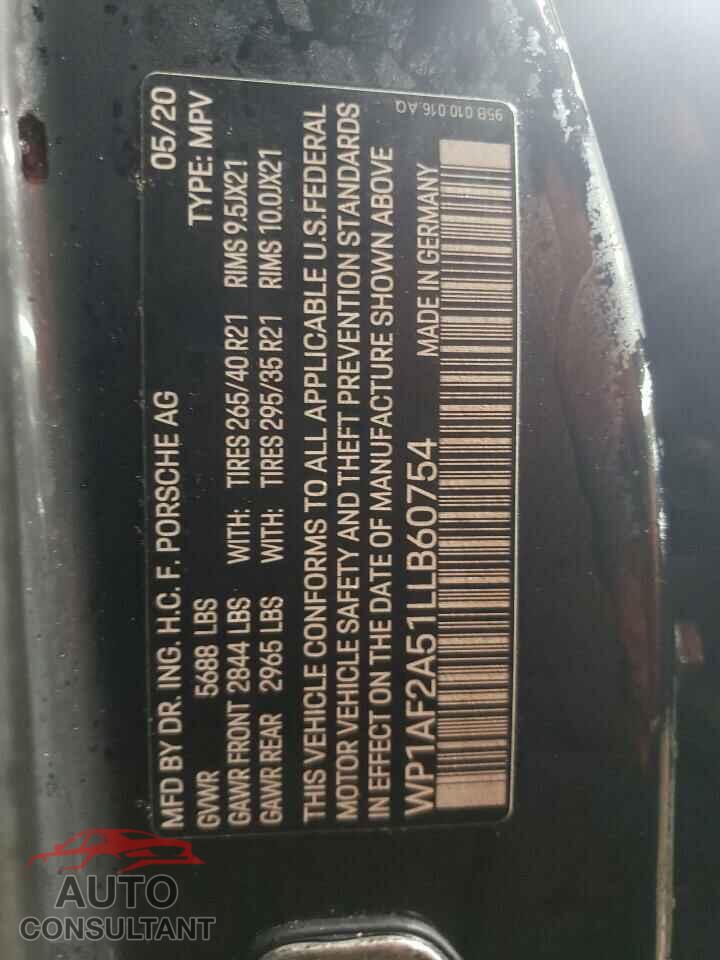 PORSCHE MACAN 2020 - WP1AF2A51LLB60754