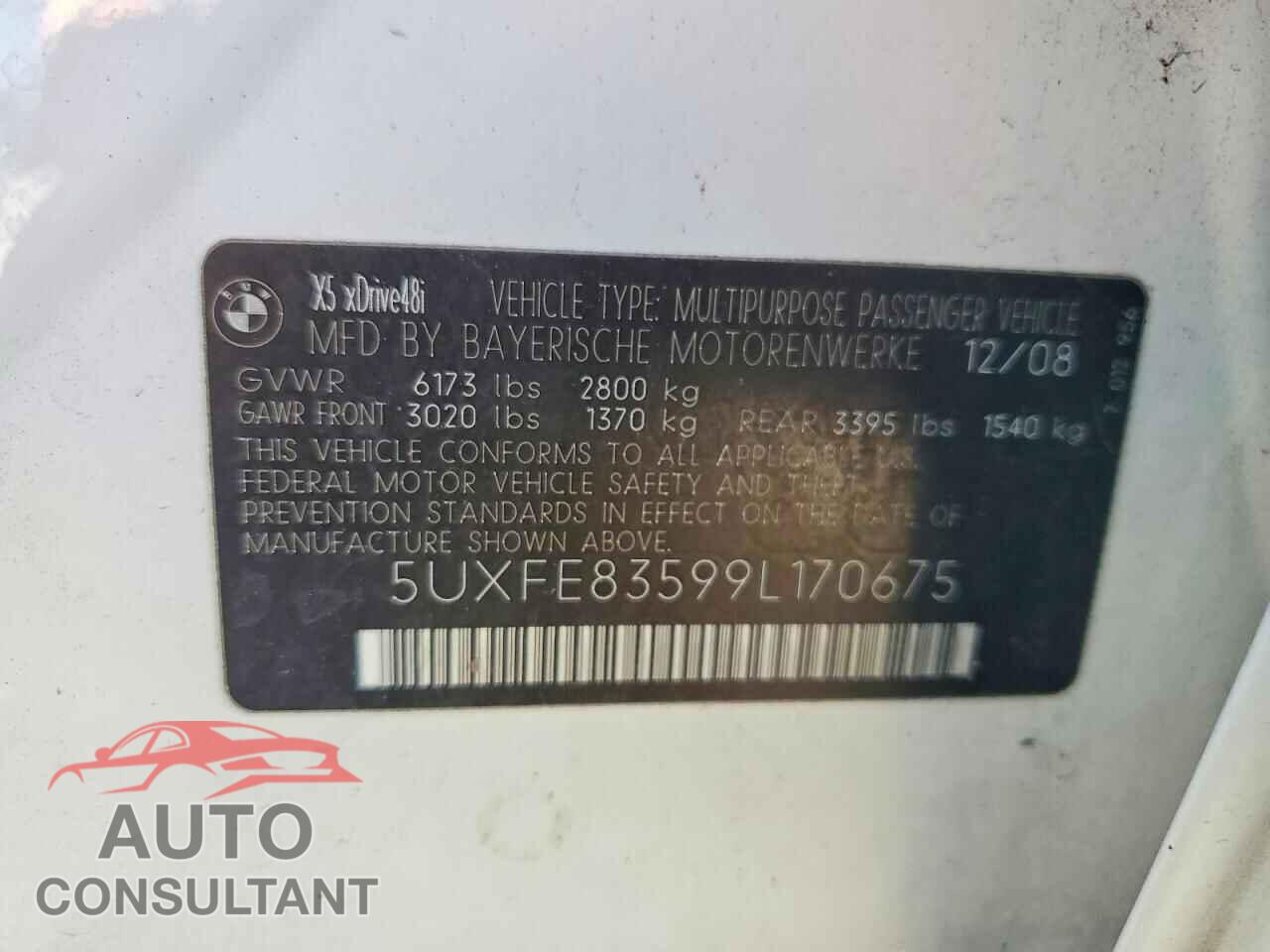 BMW X5 2009 - 5UXFE83599L170675