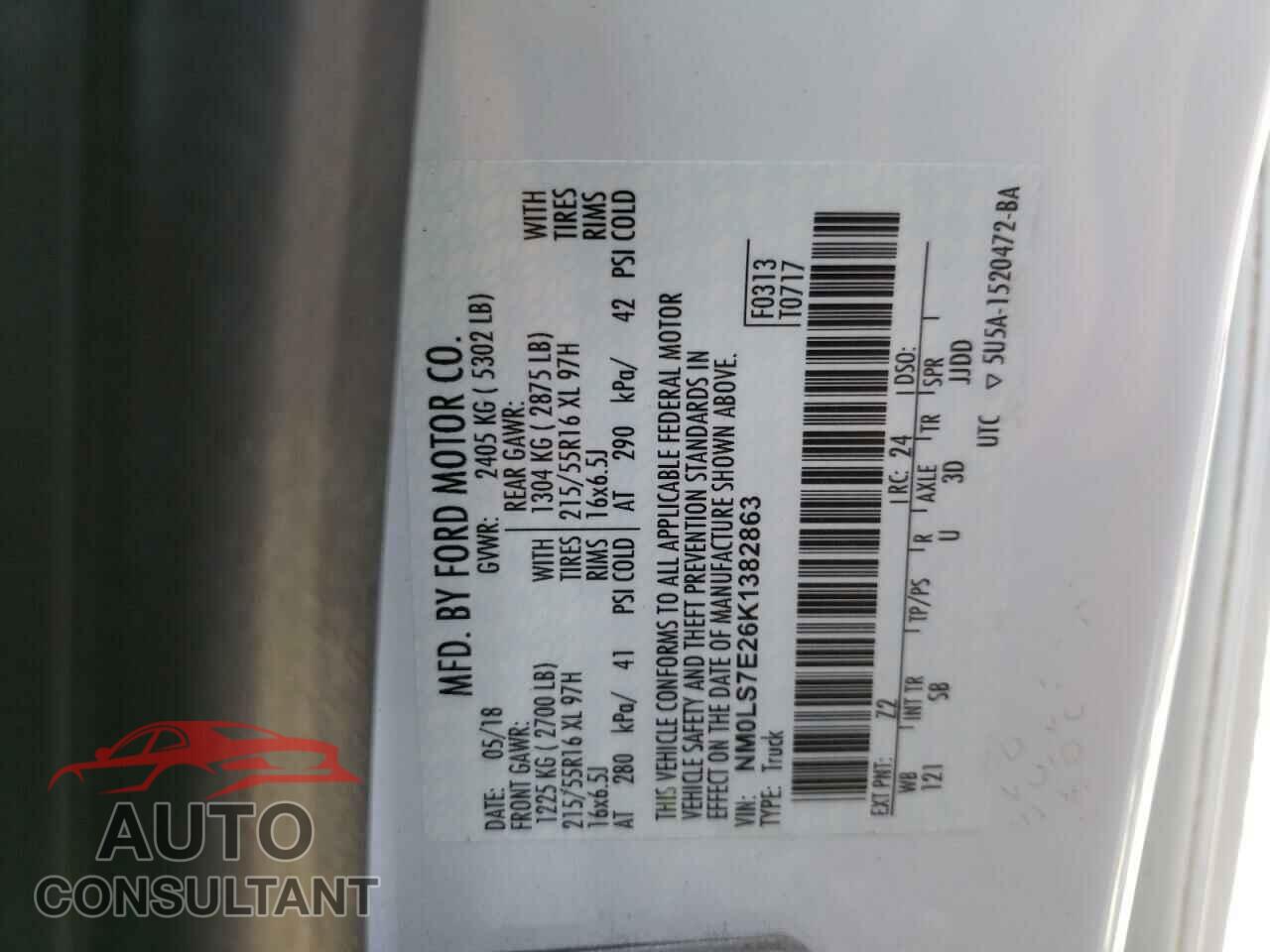 FORD TRANSIT CO 2019 - NM0LS7E26K1382863