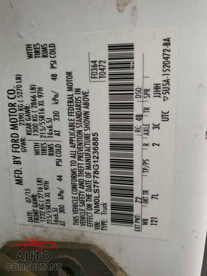 FORD TRANSIT 2016 - NM0LS7F78G1236885