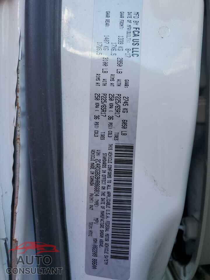 DODGE CARAVAN 2017 - 2C4RDGBG9HR866814