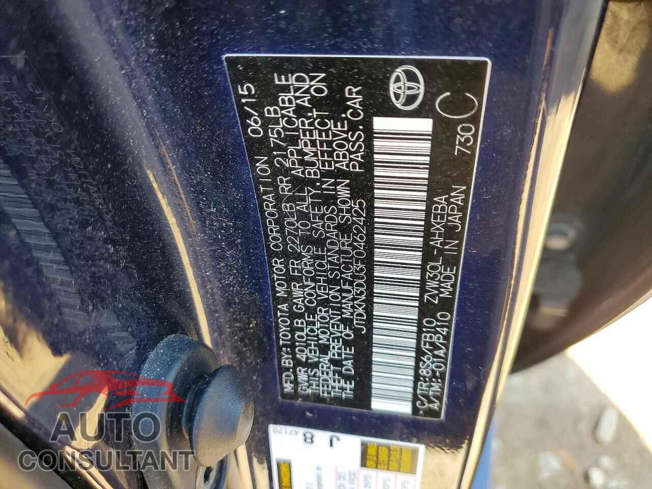 TOYOTA PRIUS 2015 - JTDKN3DU3F0462425