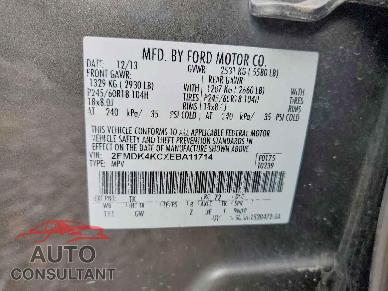 FORD EDGE 2014 - 2FMDK4KCXEBA11714