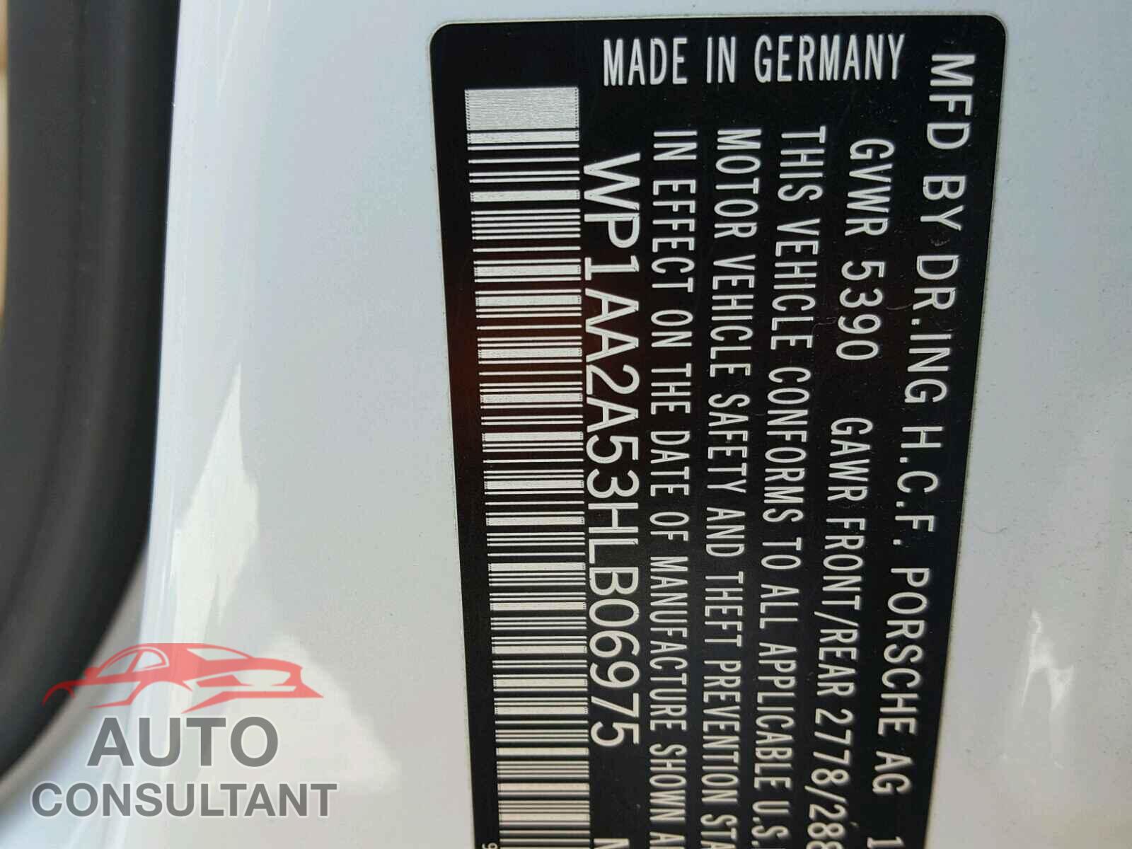 PORSCHE MACAN 2017 - WP1AA2A53HLB06975