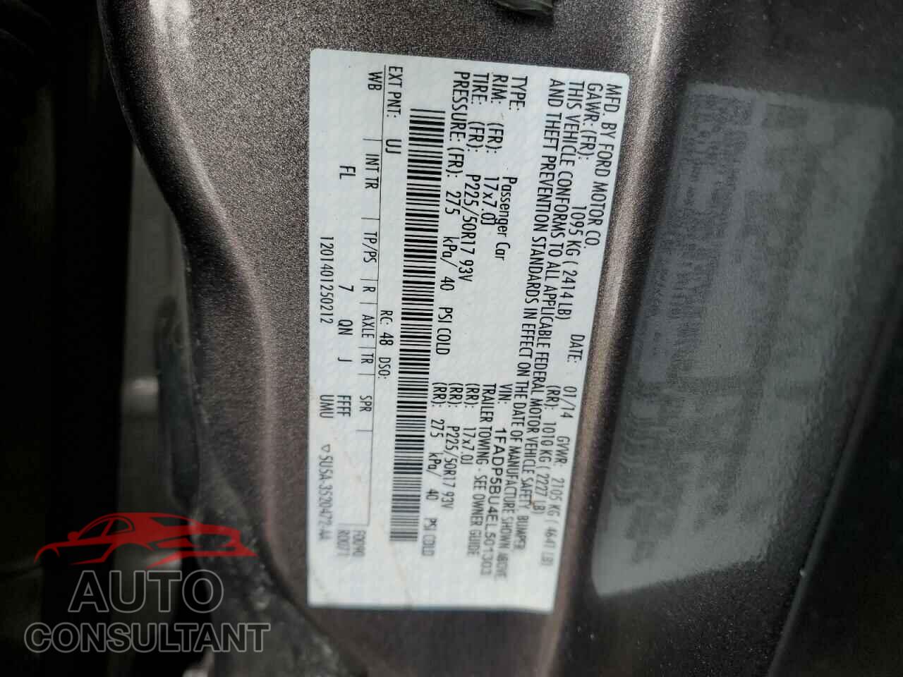 FORD CMAX 2014 - 1FADP5BU4EL501303