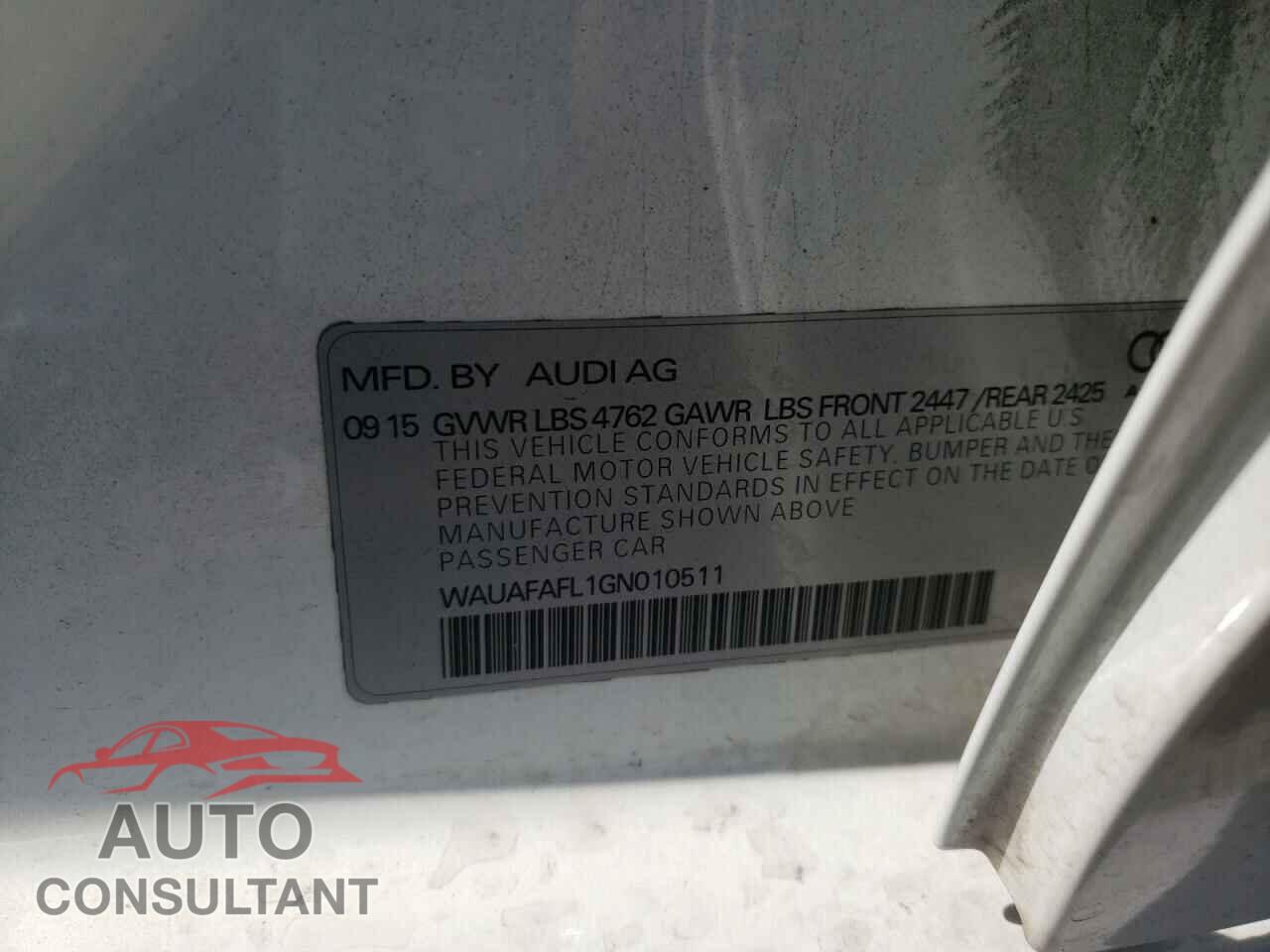 AUDI A4 2016 - WAUAFAFL1GN010511