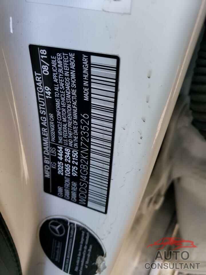 MERCEDES-BENZ CLA-CLASS 2019 - WDDSJ4GB2KN723526