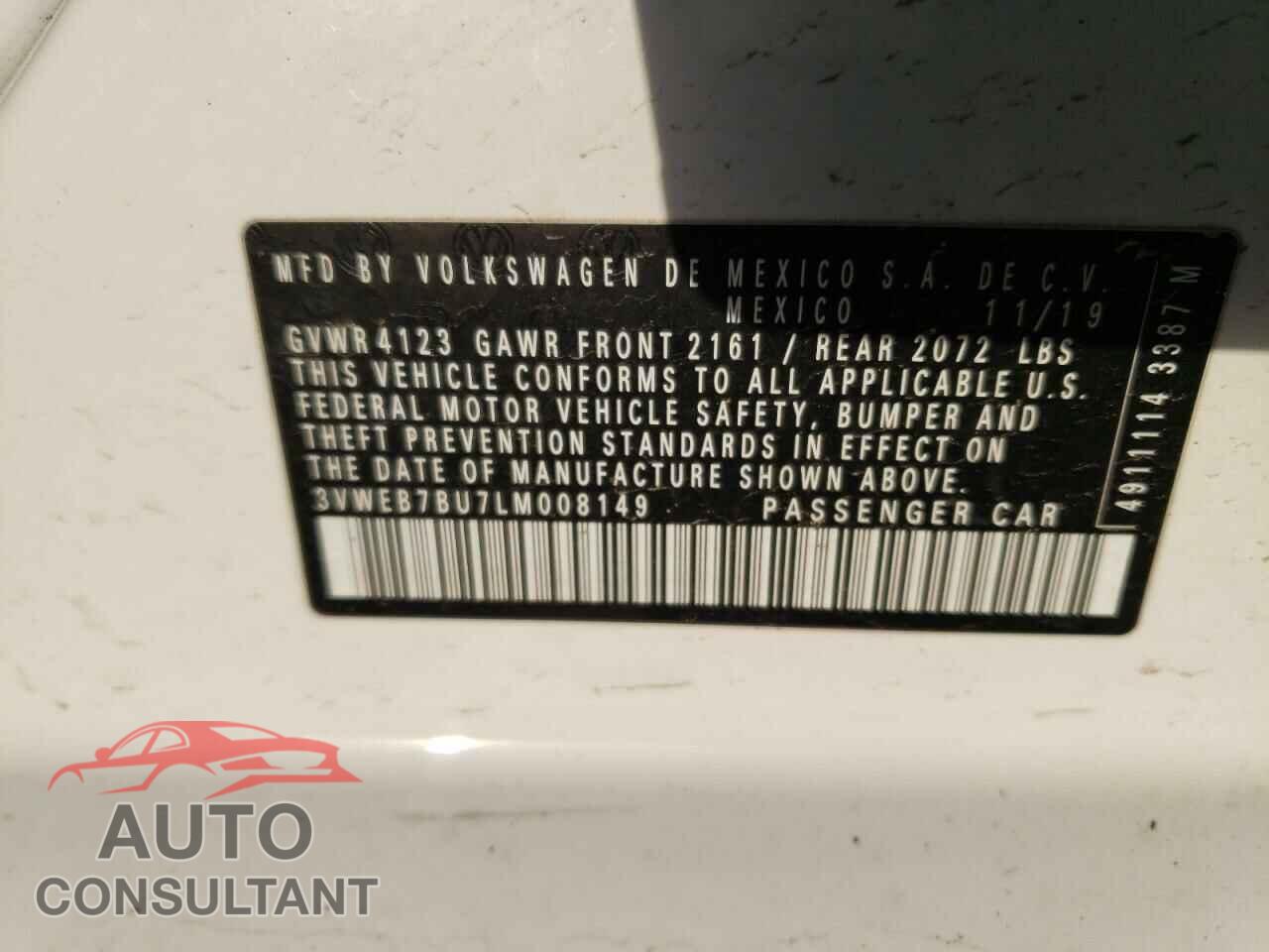 VOLKSWAGEN JETTA 2020 - 3VWEB7BU7LM008149