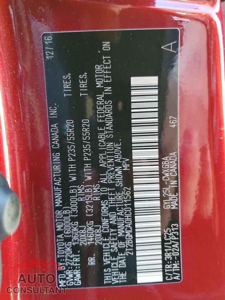 LEXUS RX450 2017 - 2T2BGMCA0HC011562