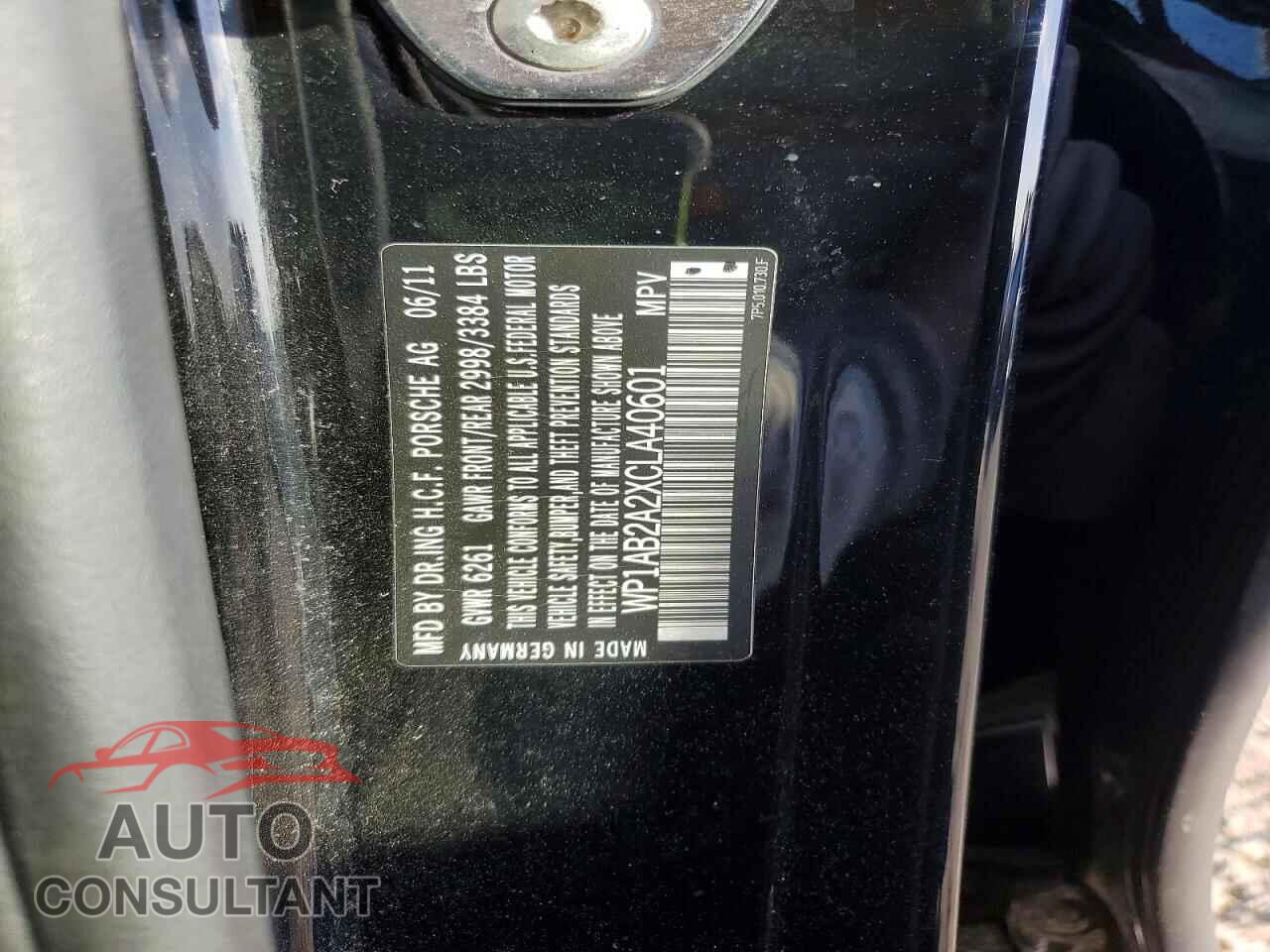 PORSCHE CAYENNE 2012 - WP1AB2A2XCLA40601