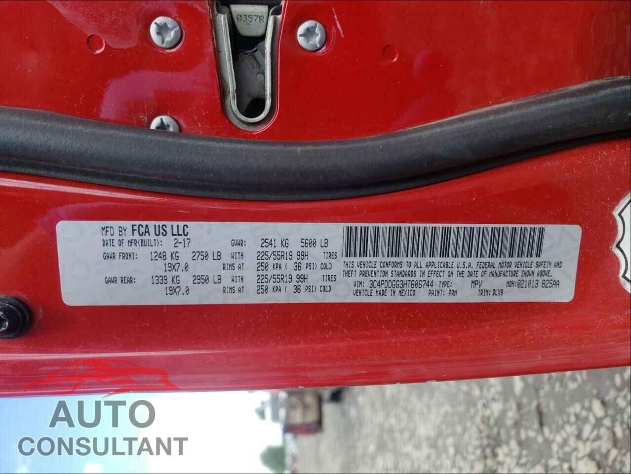 DODGE JOURNEY 2017 - 3C4PDDGG3HT606744