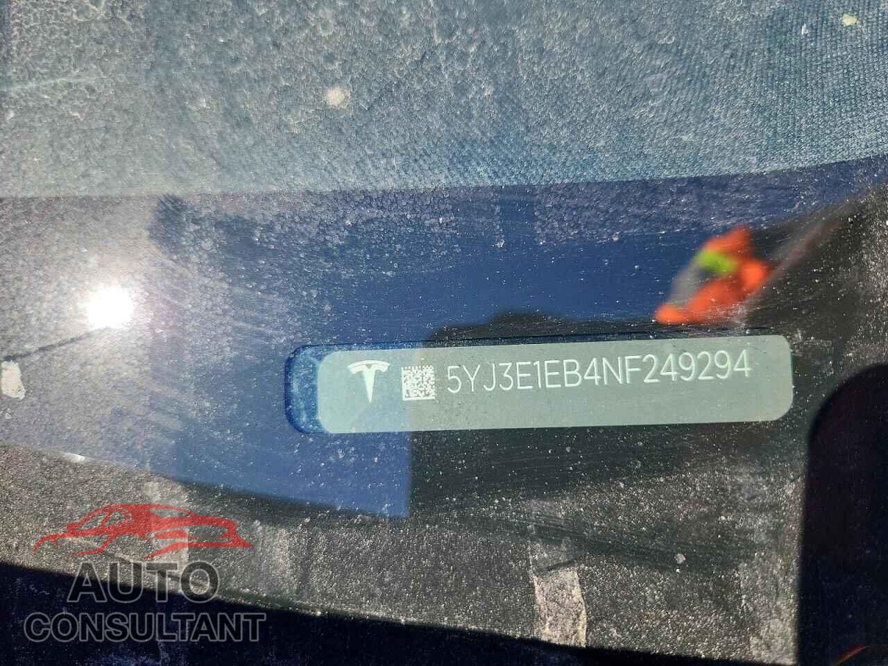 TESLA MODEL 3 2022 - 5YJ3E1EB4NF249294