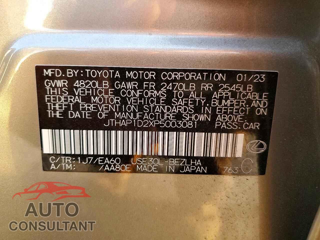 LEXUS IS 2023 - JTHAP1D2XP5003081