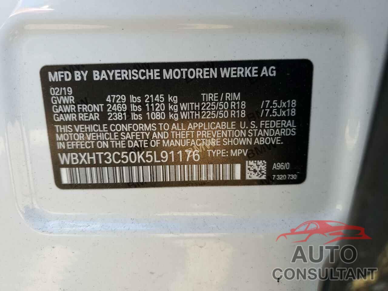 BMW X1 2019 - WBXHT3C50K5L91176