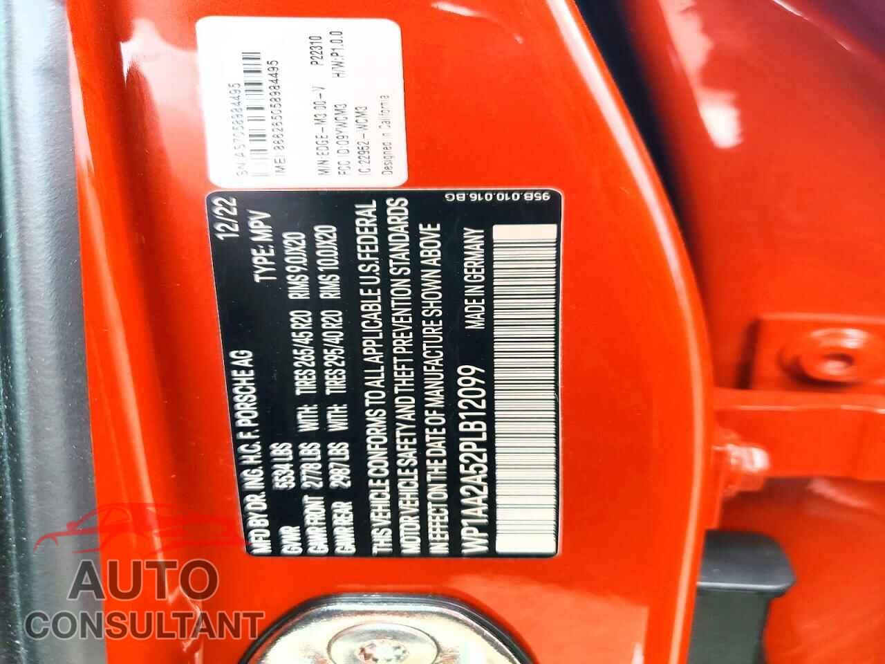 PORSCHE MACAN 2023 - WP1AA2A52PLB12099