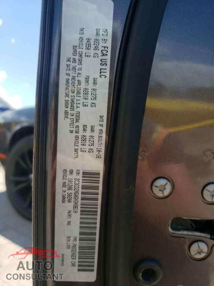 DODGE CHALLENGER 2016 - 2C3CDZAG0GH349610