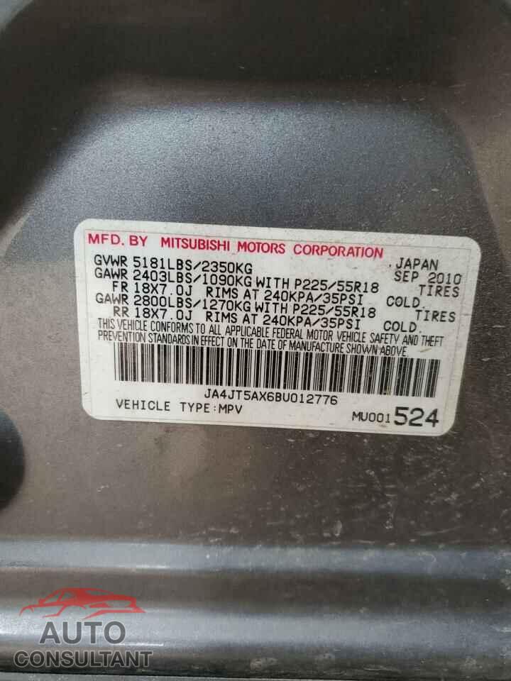 MITSUBISHI OUTLANDER 2011 - JA4JT5AX6BU012776