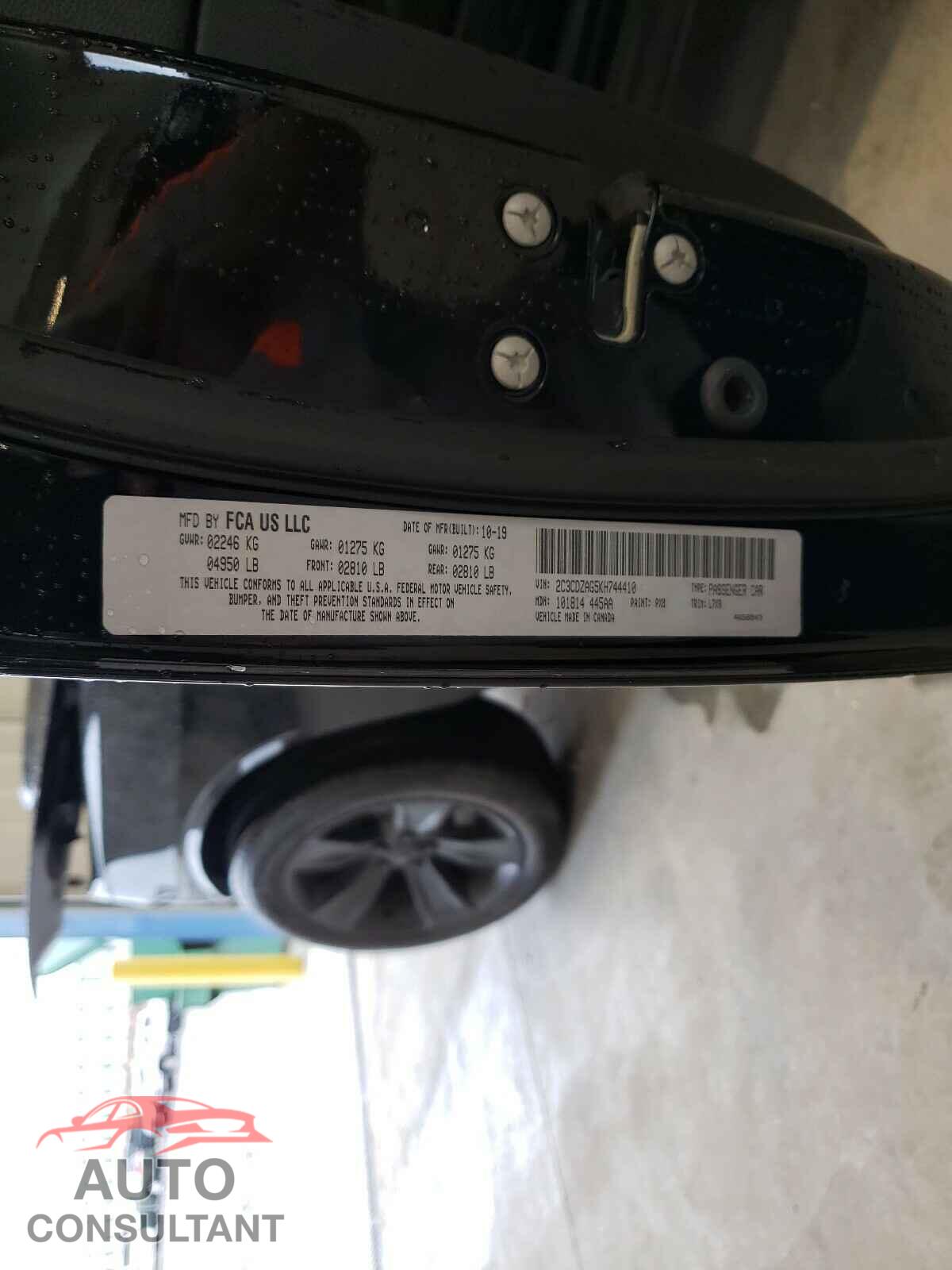 DODGE CHALLENGER 2019 - 2C3CDZAG5KH744410