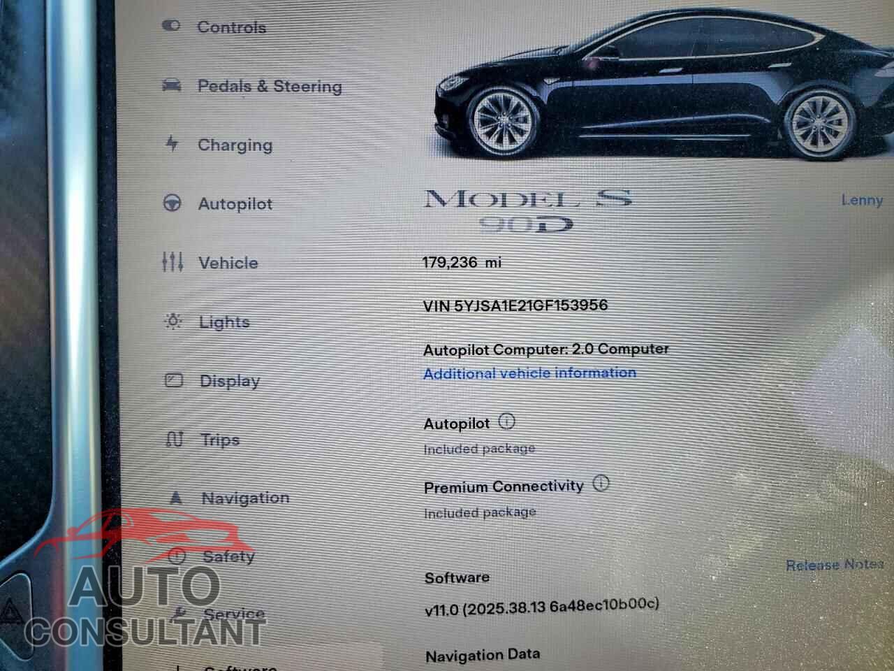 TESLA MODEL S 2016 - 5YJSA1E21GF153956