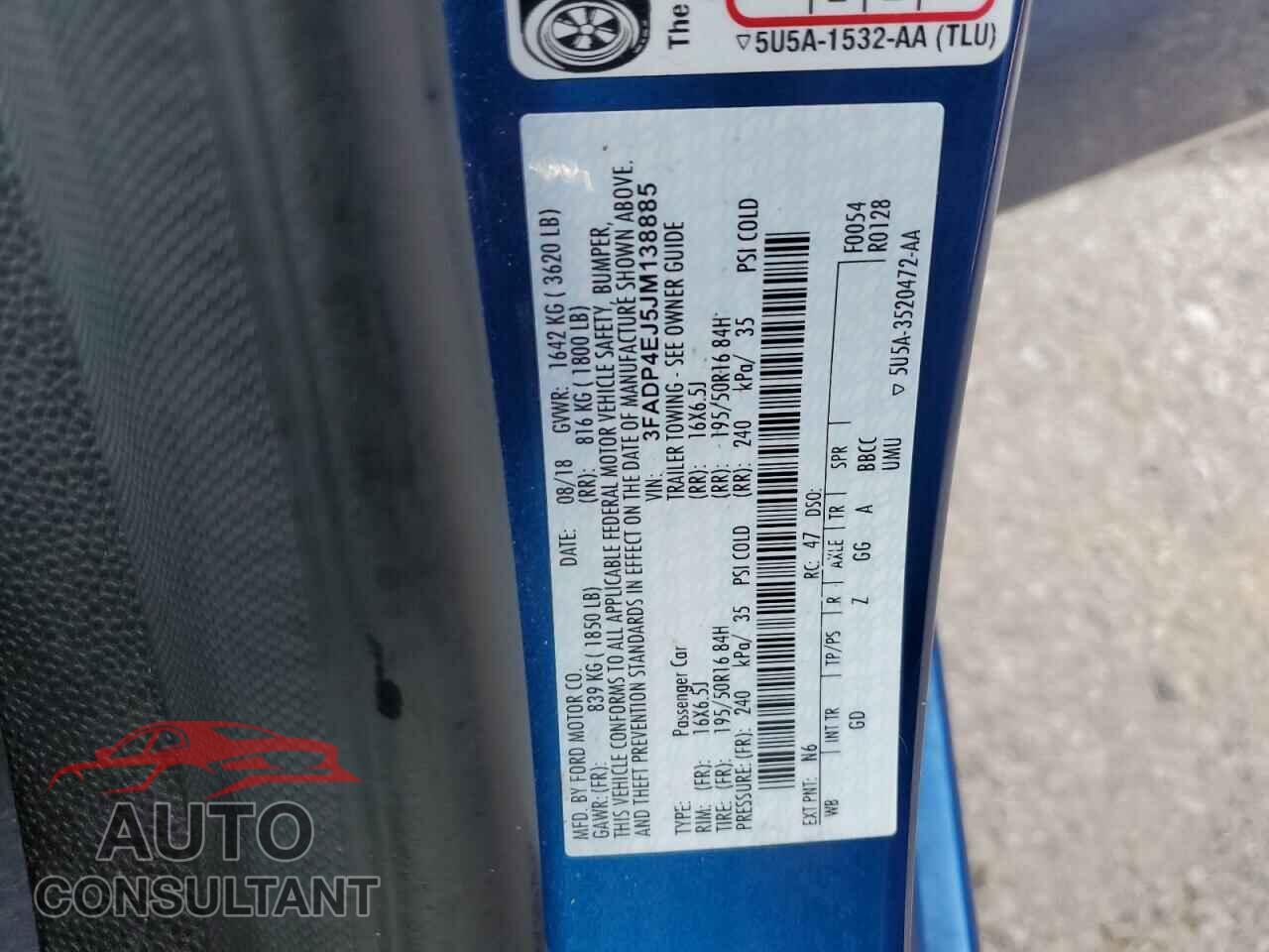 FORD FIESTA 2018 - 3FADP4EJ5JM138885