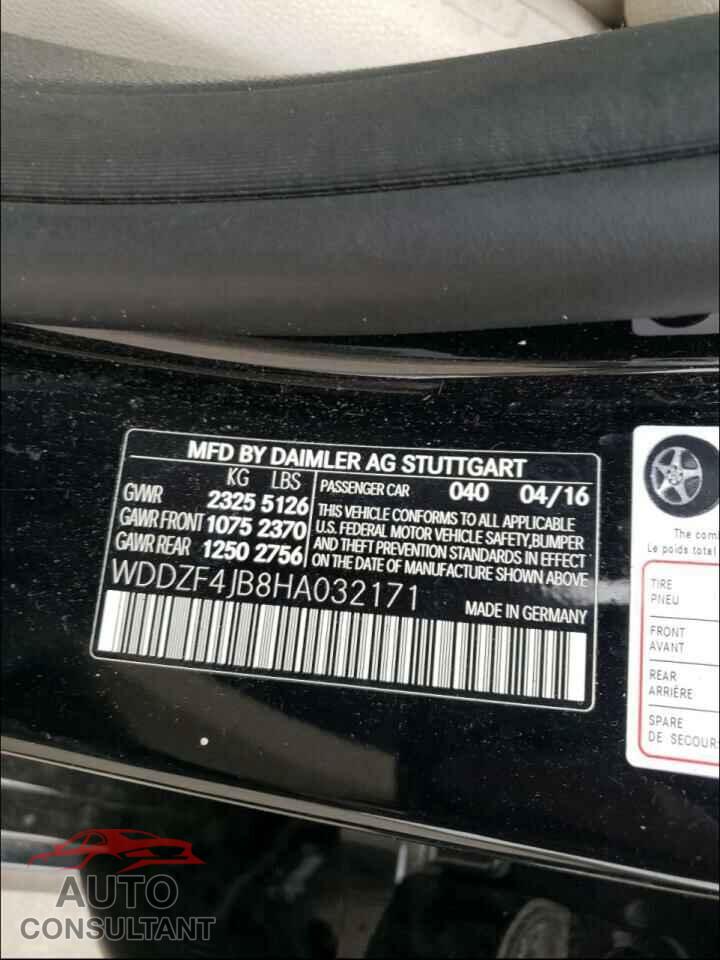 MERCEDES-BENZ E CLASS 2017 - WDDZF4JB8HA032171