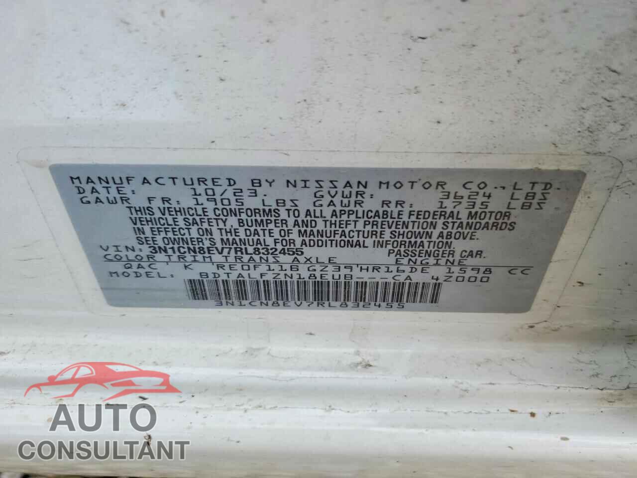 NISSAN VERSA 2024 - 3N1CN8EV7RL832455