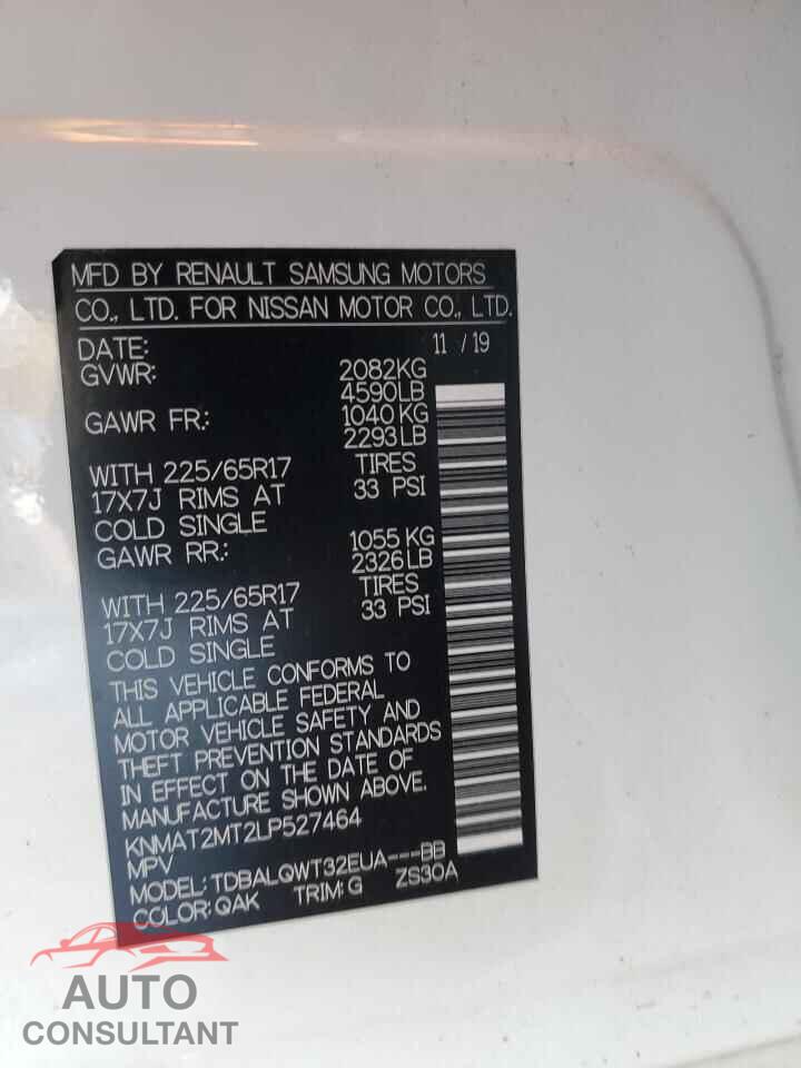 NISSAN ROGUE 2020 - KNMAT2MT2LP527464