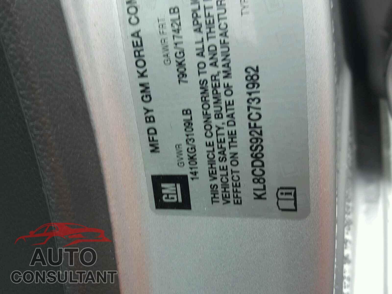 CHEVROLET SPARK 2015 - KL8CD6S92FC731982