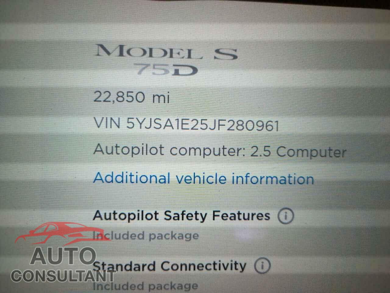 TESLA MODEL S 2018 - 5YJSA1E25JF280961