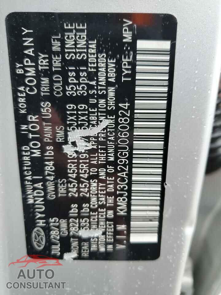 HYUNDAI TUCSON 2016 - KM8J3CA29GU060824