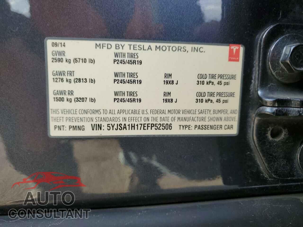 TESLA MODEL S 2014 - 5YJSA1H17EFP52506