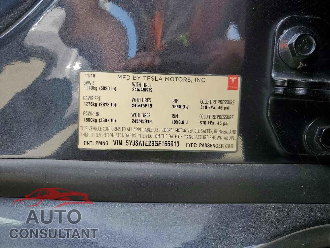 TESLA MODEL S 2016 - 5YJSA1E29GF166910